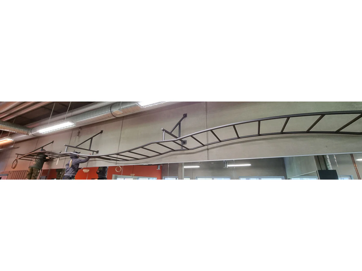 14 Meter Lange Monkey Bar Kletterstange zum Hangeln, Klimmzüge etc, Hangelgerüst, Affenleiter Rig wie bei Ninja Warrior, gebraucht - guter Zustand - Image 3