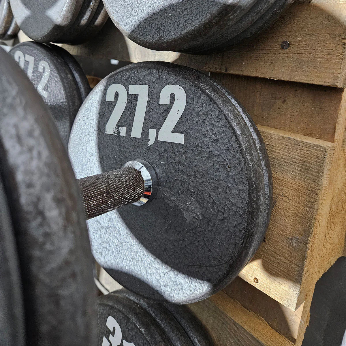 6 Kurzhanteln Paare aus Guss, 340kg gesamt, verschiedene Größen, Casall Sweden, Hammerschlag, gebraucht mit Gebrauchsspuren - Image 10