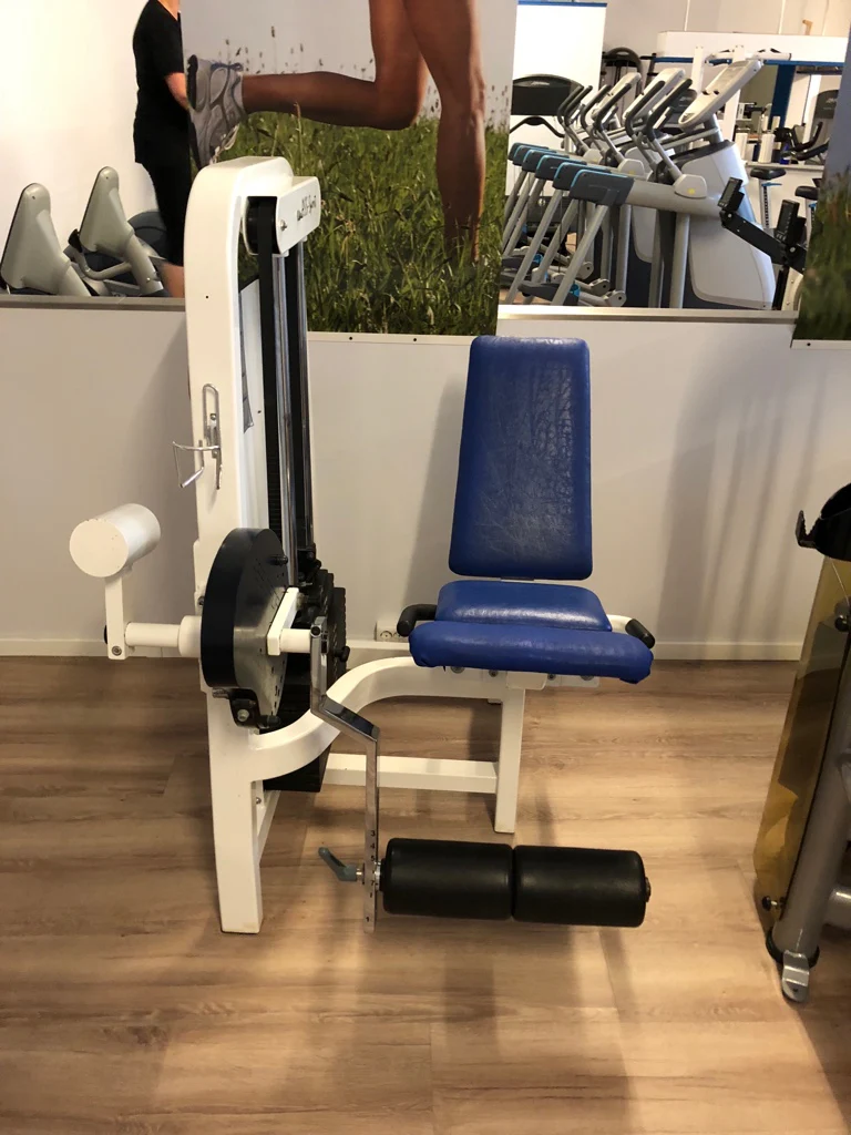 ASS-Sport Beinstrecker, Leg Extension, verstellbar, 140kg Gewichtsblock, Rahmen Weiß, Polster Blau, gebraucht - überholter Zustand - Image 4