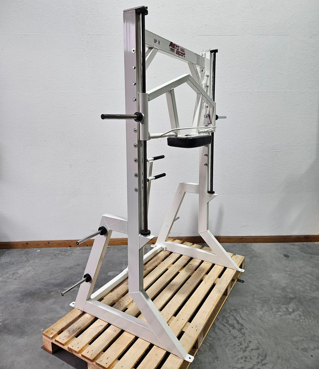 Astro Sport Multipresse für Kniebeugen, geführt, Squat Smith Machine, Oldschool Bodybuilding, Rahmenfarbe Weiß, gebraucht - überholter Zustand - Image 2