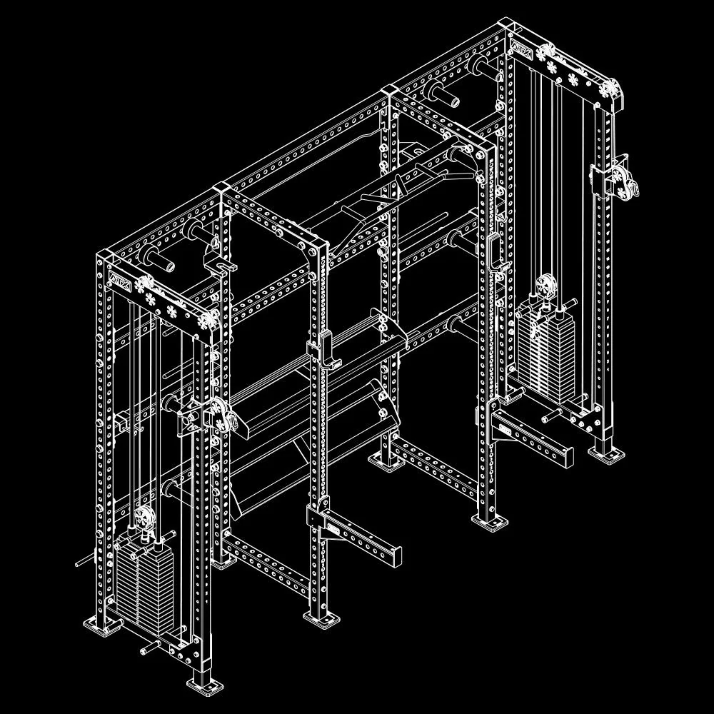 ATX Cable Cross Rack mit 2 x 90 kg Steckgewichten und vielen Extras - Image 15
