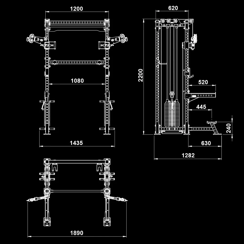 ATX Cable Half Rack mit 2 x 90 kg Steckgewichten - Image 28