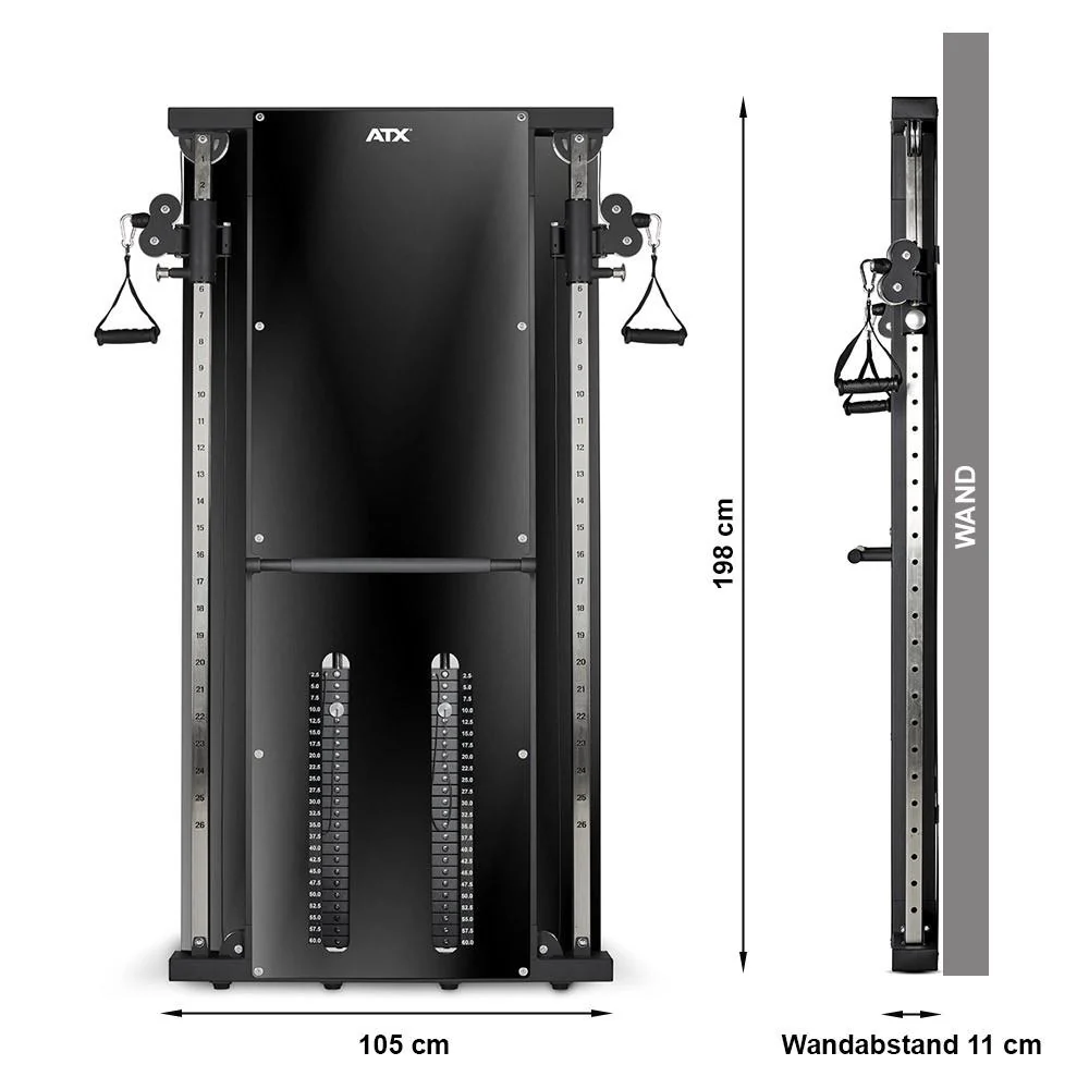 ATX Duale Wandzugstation mit 2 x 60 kg Steckgewichten - Image 7