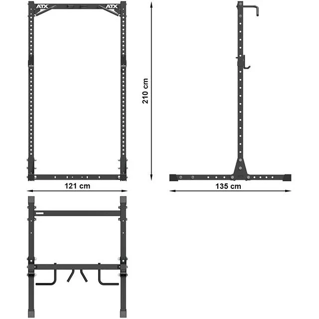 ATX Half Rack 620 inkl. J-Hooks & Safety Spotter Arms - Image 11