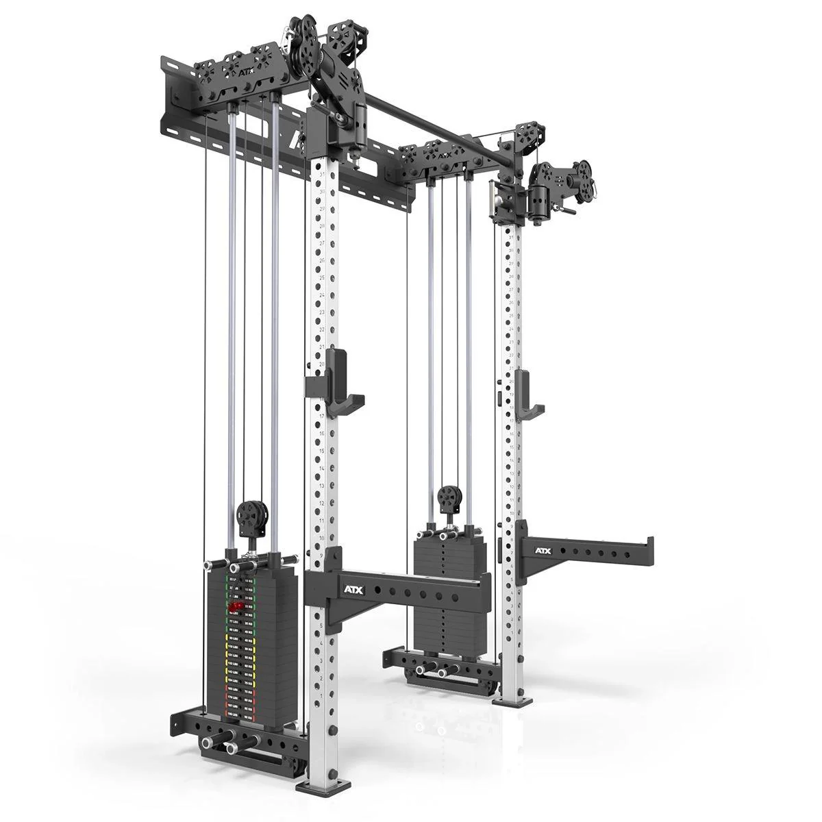ATX Half Rack - Zugstation mit 2 x 90kg Steckgewichten - Wandbefestigung - Wall Cable Half Rack - Image 3