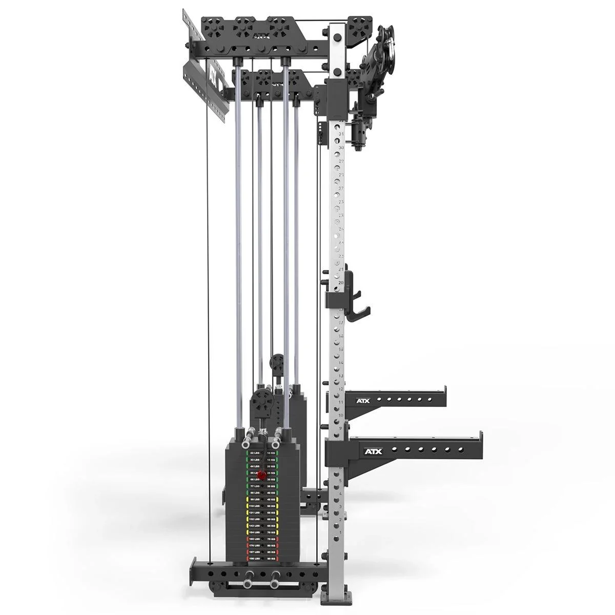 ATX Half Rack - Zugstation mit 2 x 90kg Steckgewichten - Wandbefestigung - Wall Cable Half Rack - Image 5