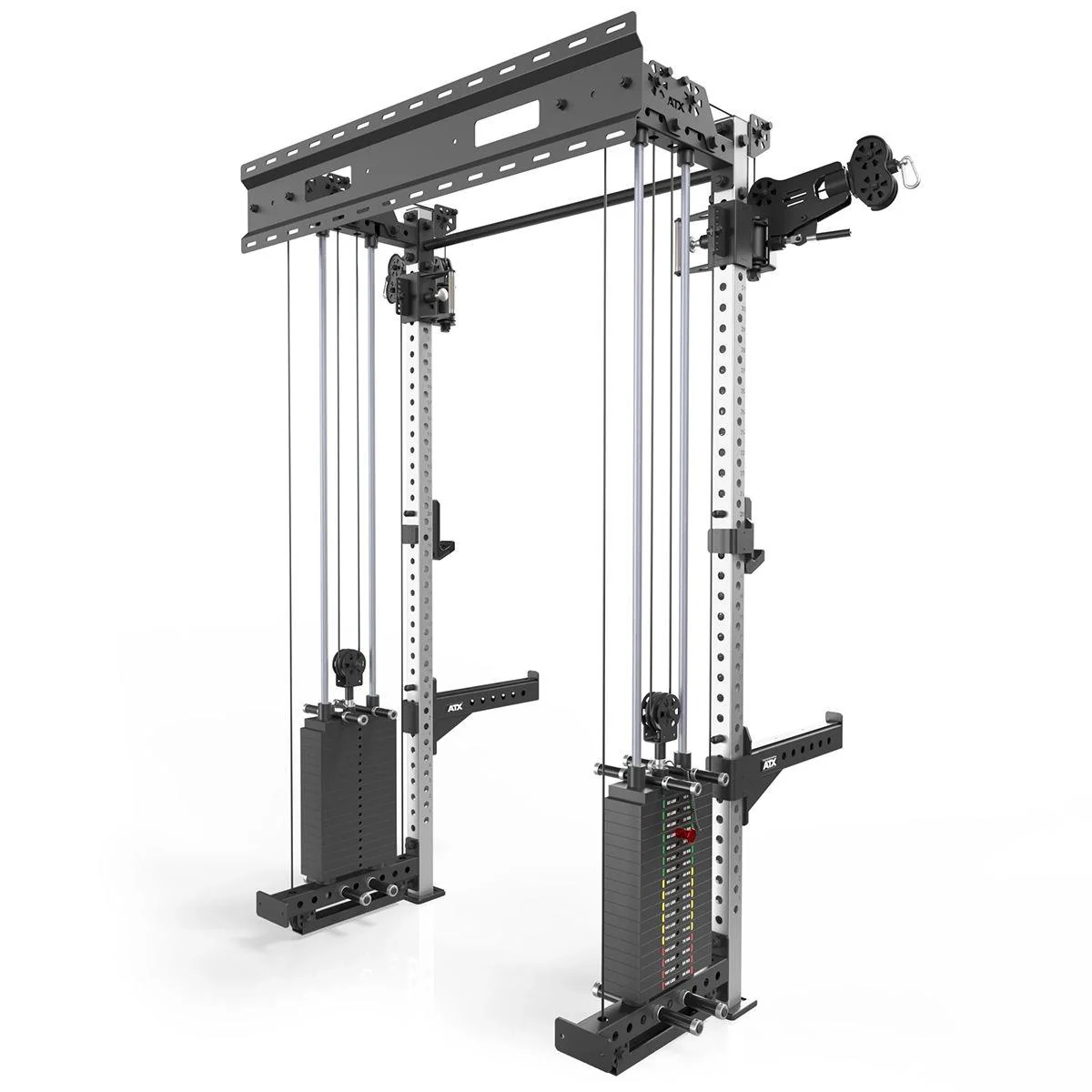 ATX Half Rack - Zugstation mit 2 x 90kg Steckgewichten - Wandbefestigung - Wall Cable Half Rack - Image 6