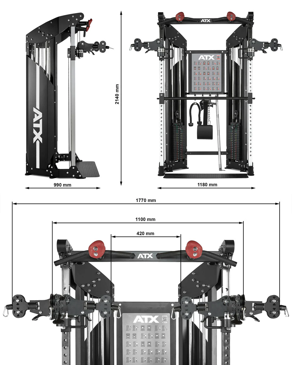 ATX Kabelzugstation - Rack mit 2 x 90 kg Steckgewichten und Zubehör! - Image 15