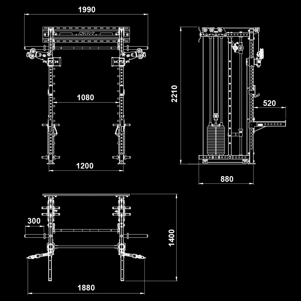 ATX Rack-Zugstation mit Multipresse zur Wandbefestigung - Image 25