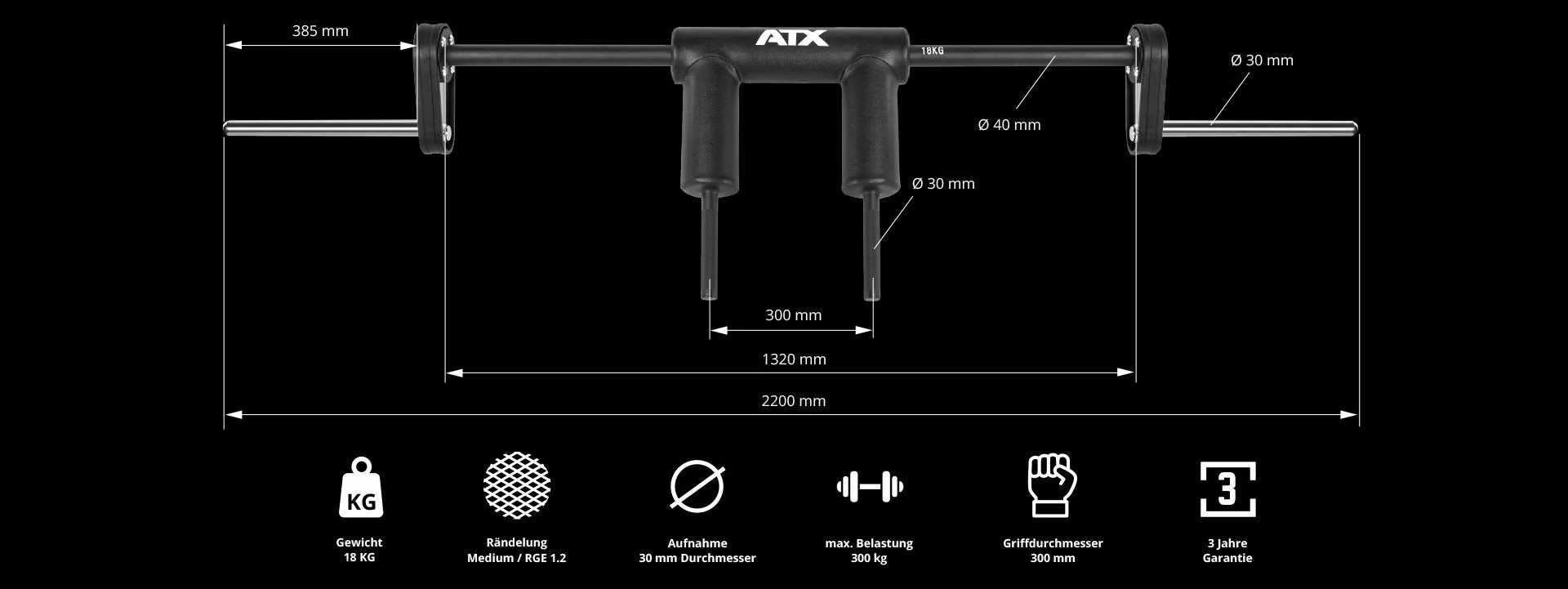 ATX Safety Squat Bar - 30 mm Aufnahmen - Image 9