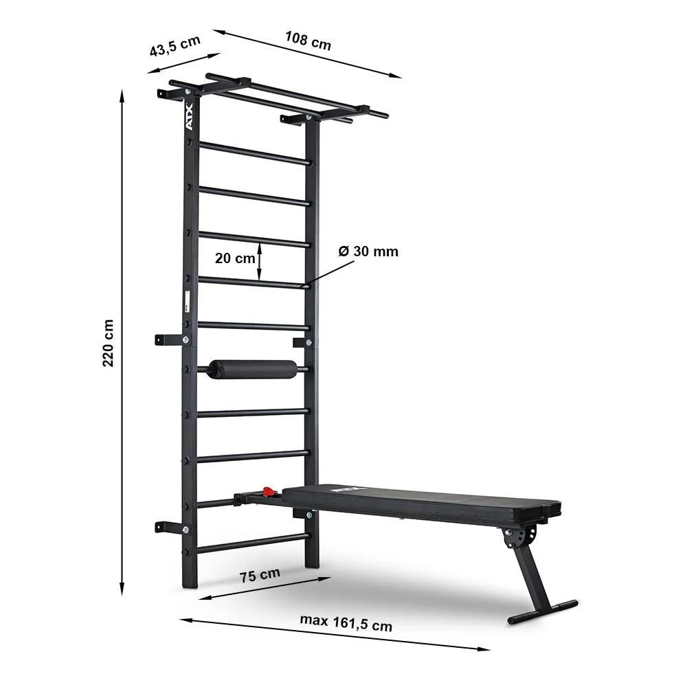 ATX Wall Bar Gym / Sprossenwand mit Bank - Image 14