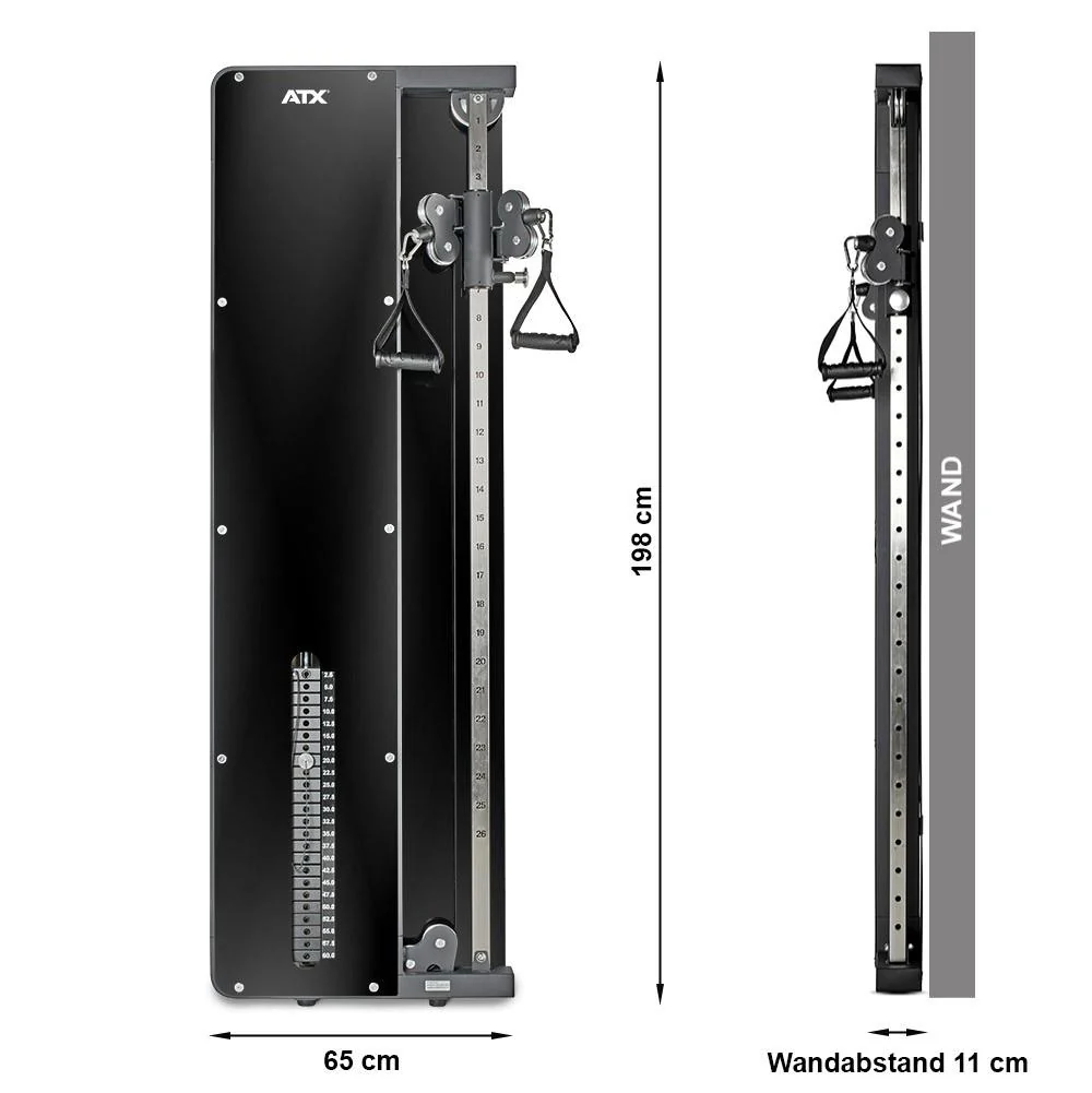 ATX Wandzugstation -Single- mit 60 kg Steckgewichten - Image 6