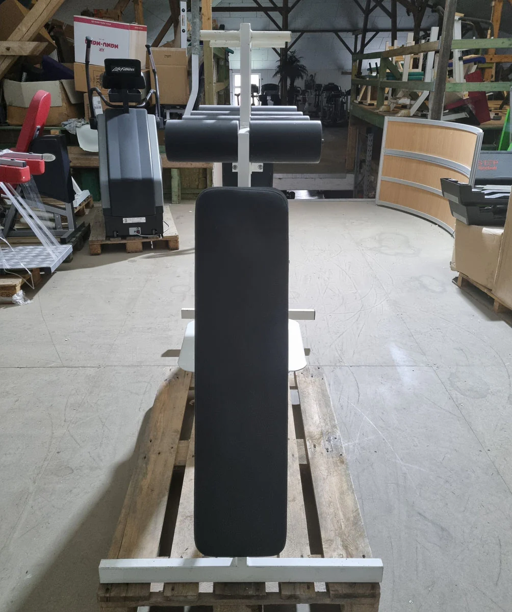 Bauchbank doppelt, schräg, Oldschool Bodybuilding, Rahmenfarbe Weiß, Polsterfarbe Schwarz, gebraucht - Image 3