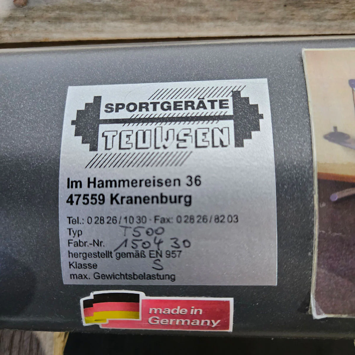 Bauchmaschine Plate loaded,  Bauchbank, Sit Up Ab Crunch Bench, Crunchstuhl T 500, Teuwsen Sportgerät, Rahmenfarbe Anthrazit, gebrauchter - überholter Zustand - Image 7