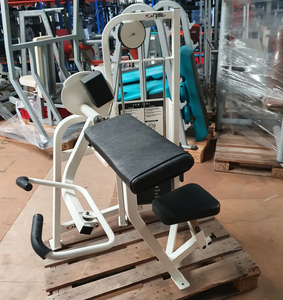 Cybex Bizepsmaschine, Arm Curl, Rahmen Weiß, Polster Schwarz, gebraucht - überholter Zustand - Image 2