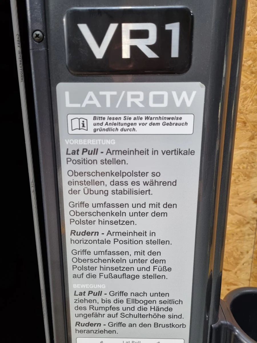 Cybex VR1 Lat-Row Latzug und Rudern - 2 in 1 Kombigerät - drehbare Griffe, Rahmen Anthrazit, gebraucht - überholter Zustand - Image 11
