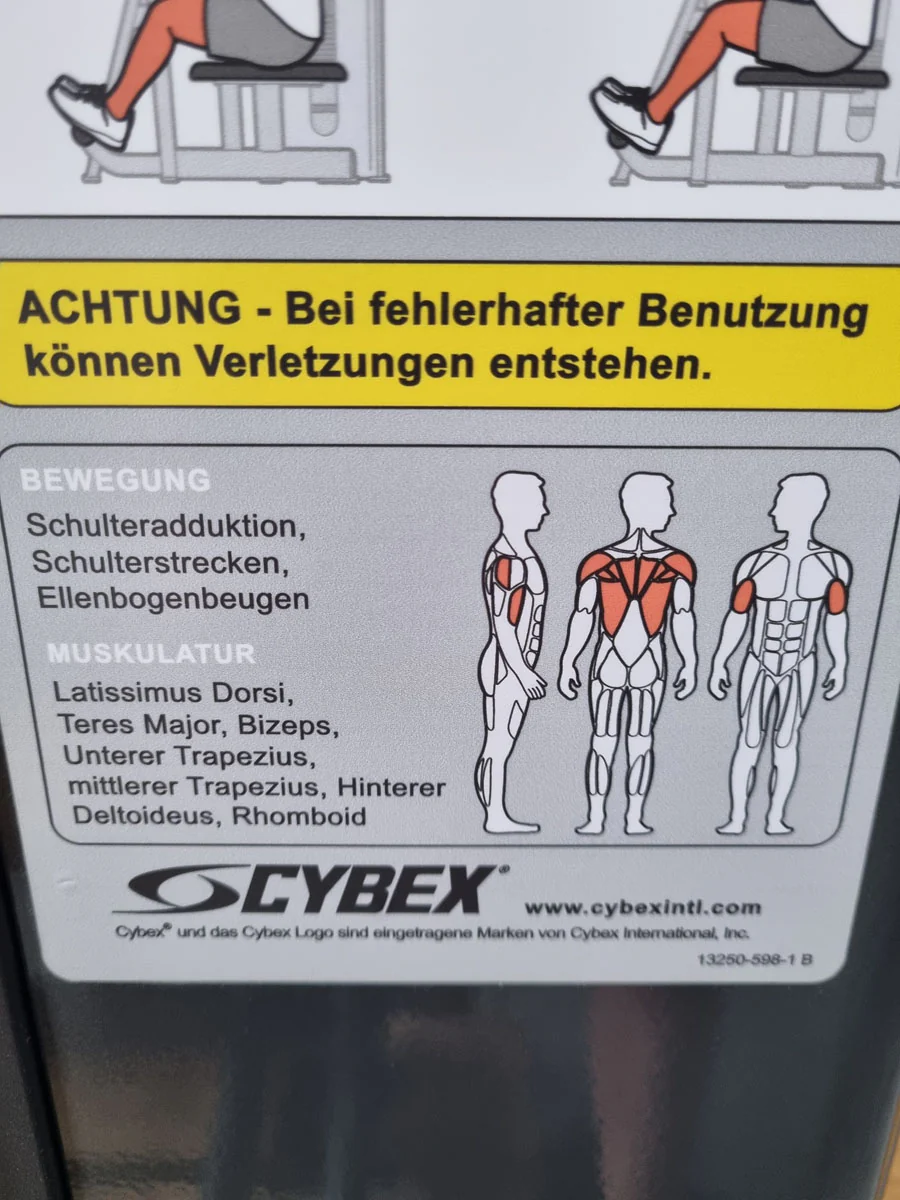 Cybex VR1 Lat-Row Latzug und Rudern - 2 in 1 Kombigerät - drehbare Griffe, Rahmen Anthrazit, gebraucht - überholter Zustand - Image 13
