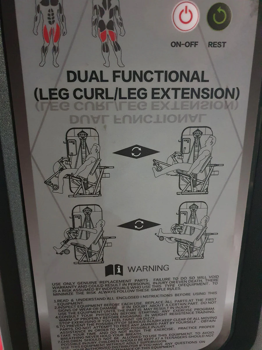 Dank Sport Beinstrecker und Beinbeuger Kombigerät 2 in 1 , Leg Curl and Leg Extension, Rahmen Schwarz, Polster Schwarz, Ausstellungsgerät - aufgebaut - Image 4