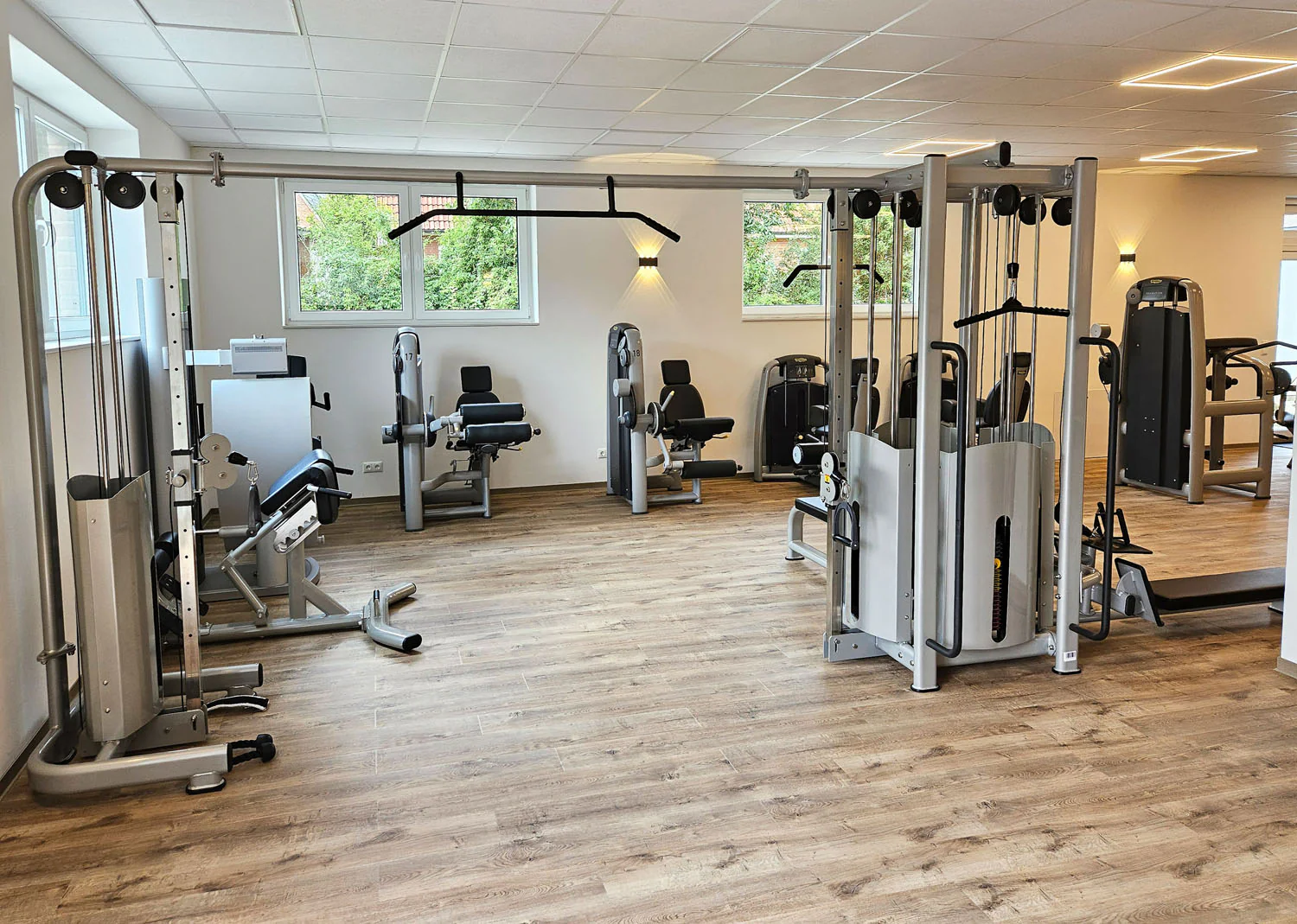 DankSport 5 Stationenturm, 5 Stack Multi Station Tower, 1x Latzug, 1x Rudern, 1x Seilzug von Oben, 2x Kabelzug höhenverstellbar = Cable Crossover - 120 und 100kg Gewichtsblöcke - Silber und Schwarz - NEU - Image 2