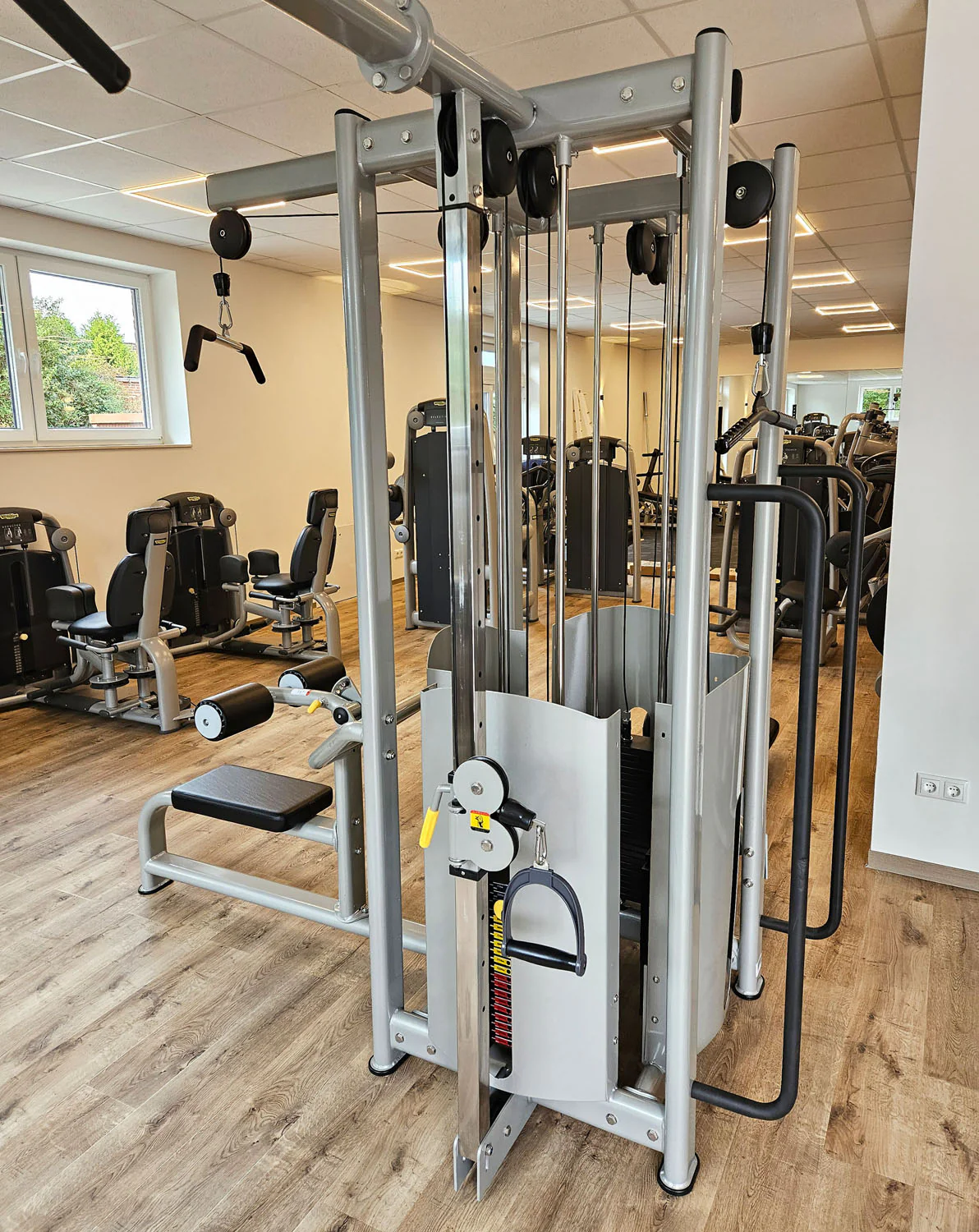 DankSport 5 Stationenturm, 5 Stack Multi Station Tower, 1x Latzug, 1x Rudern, 1x Seilzug von Oben, 2x Kabelzug höhenverstellbar = Cable Crossover - 120 und 100kg Gewichtsblöcke - Silber und Schwarz - NEU - Image 8