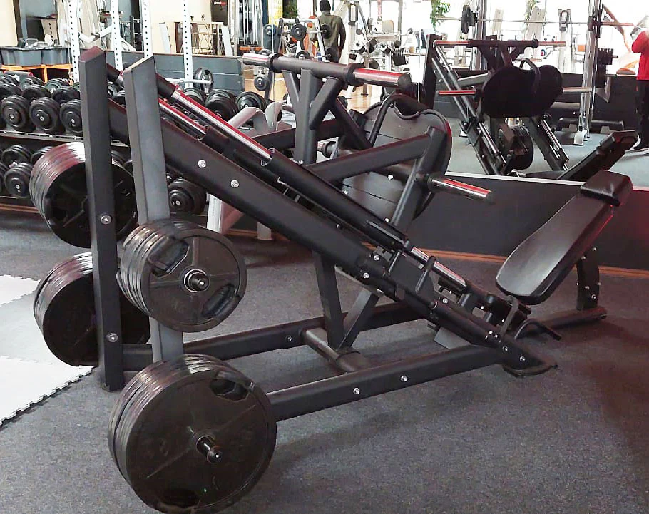 DankSport Beinpresse 45° Grad mit Scheibenaufnahmen Plate loaded, Leg Press, Silber und Schwarz - NEU - Image 4