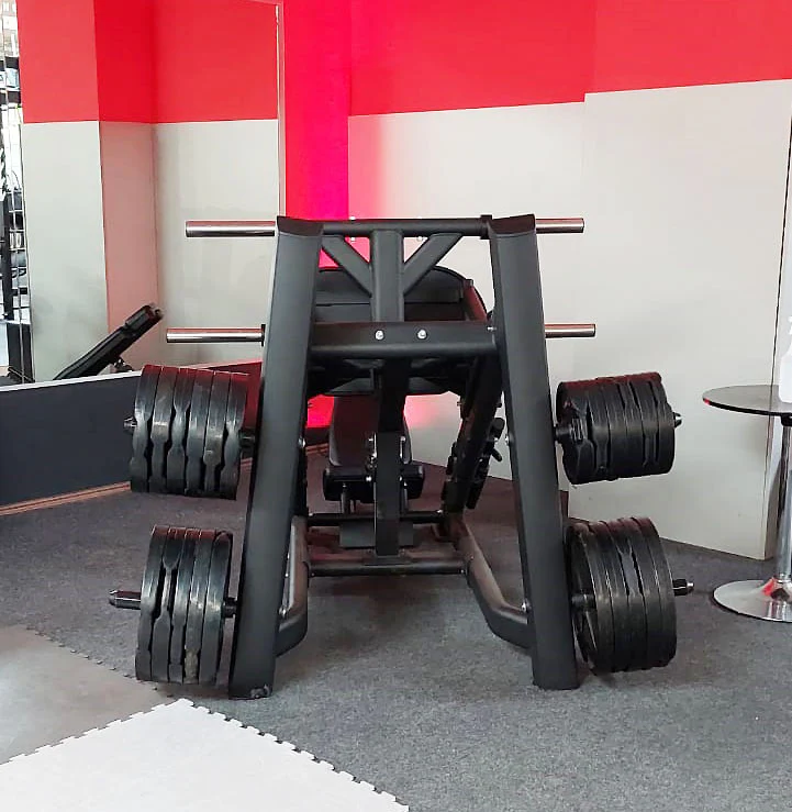 DankSport Beinpresse 45° Grad mit Scheibenaufnahmen Plate loaded, Leg Press, Silber und Schwarz - NEU - Image 5