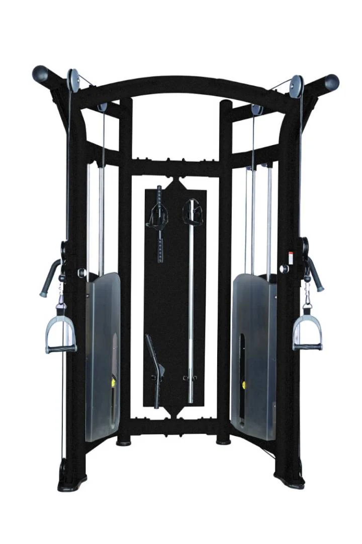 DankSport Enger Doppel Kabelzug höhenverstellbar - Dual adjustable Cable Pulley - 2x 100kg Gewichtsblöcke - Silber und Schwarz - NEU - Image 2