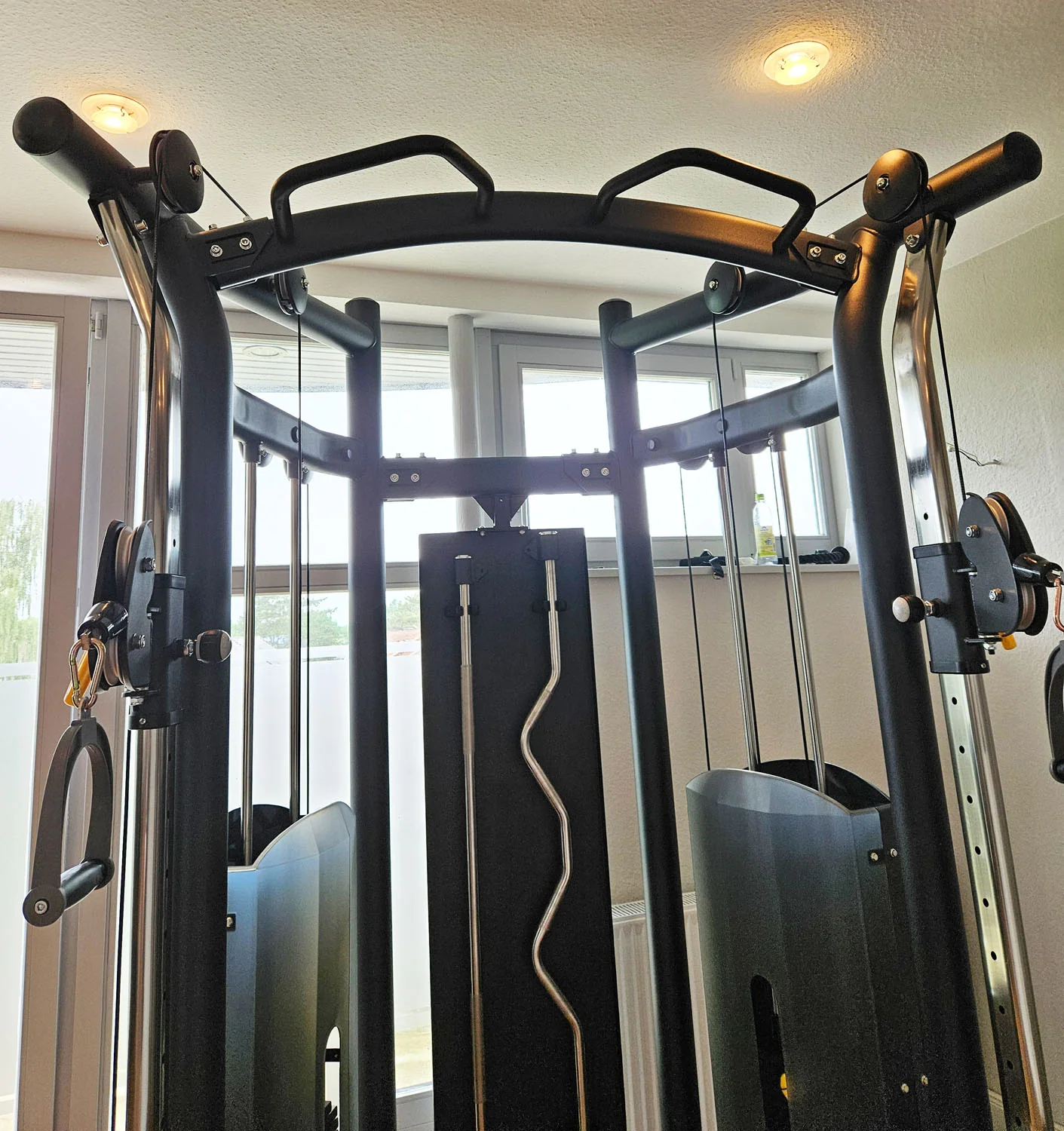 DankSport Enger Doppel Kabelzug höhenverstellbar - Dual adjustable Cable Pulley - 2x 100kg Gewichtsblöcke - Silber und Schwarz - NEU - Image 6