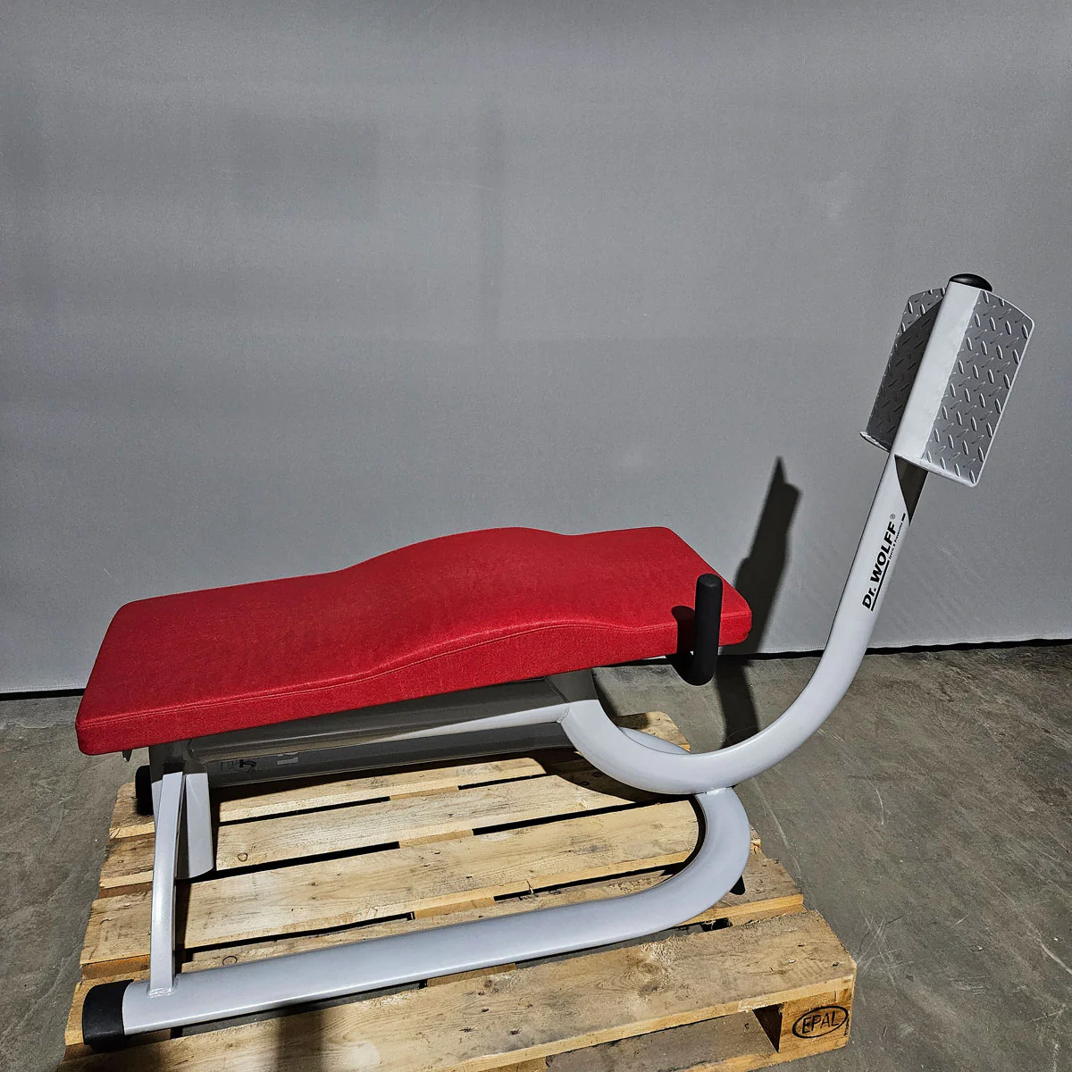Dr. Wolff Abdominal-Trainer 336, Bauchbank, Rahmenfarbe Silber, Polster Rot, gebrauchter - überholter Zustand - Image 5