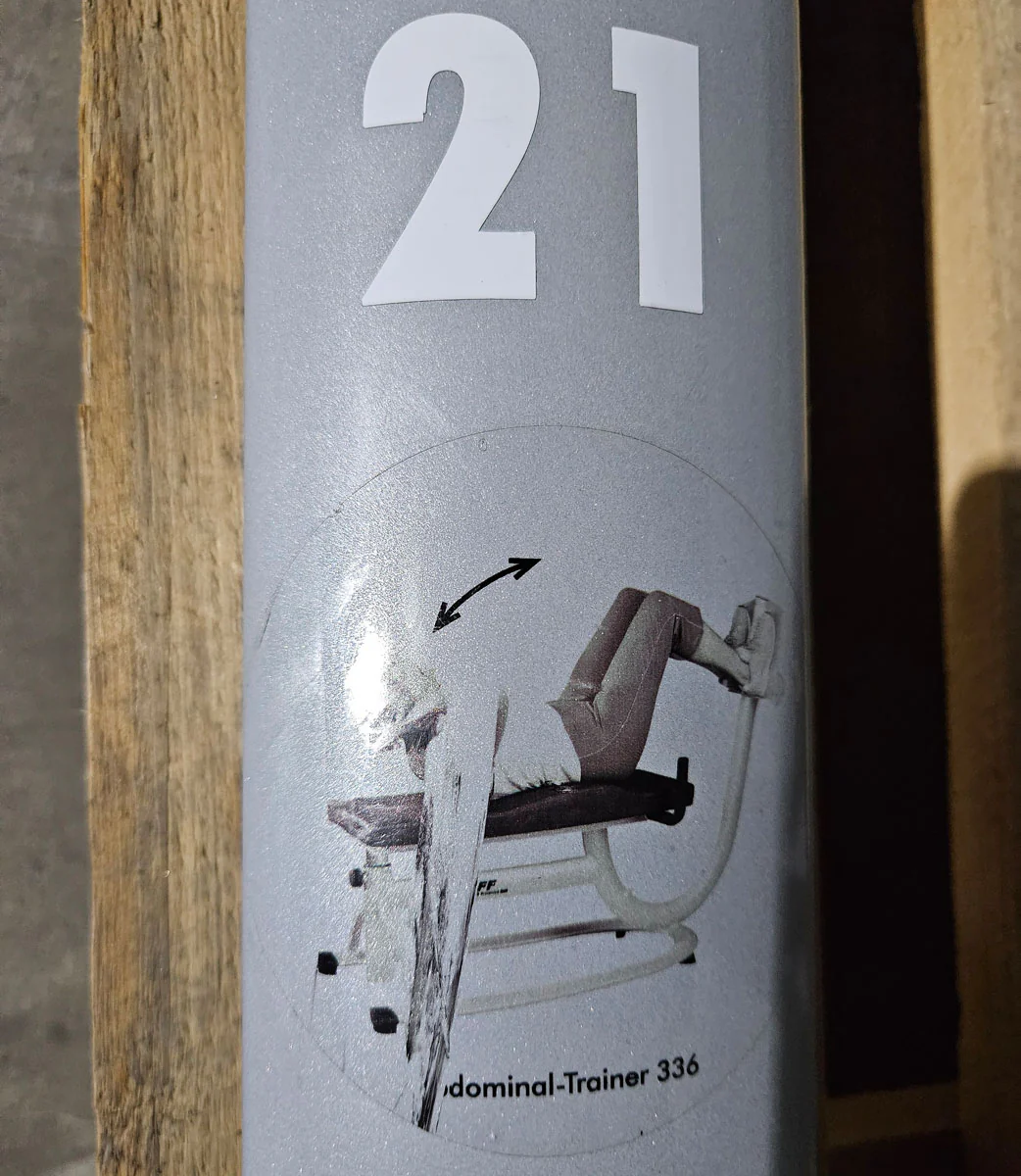 Dr. Wolff Abdominal-Trainer 336, Bauchbank, Rahmenfarbe Silber, Polster Rot, gebrauchter - überholter Zustand - Image 8