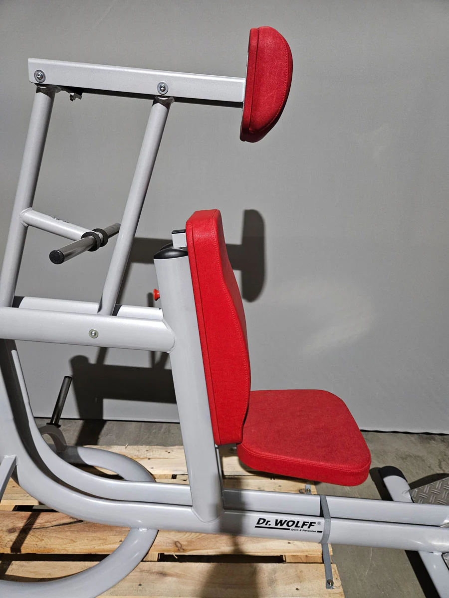 Dr. Wolff Cervex 506, HWS Hals-Nacken Trainer, Rahmenfarbe Silber, Polster Rot, gebrauchter - überholter Zustand - Image 5
