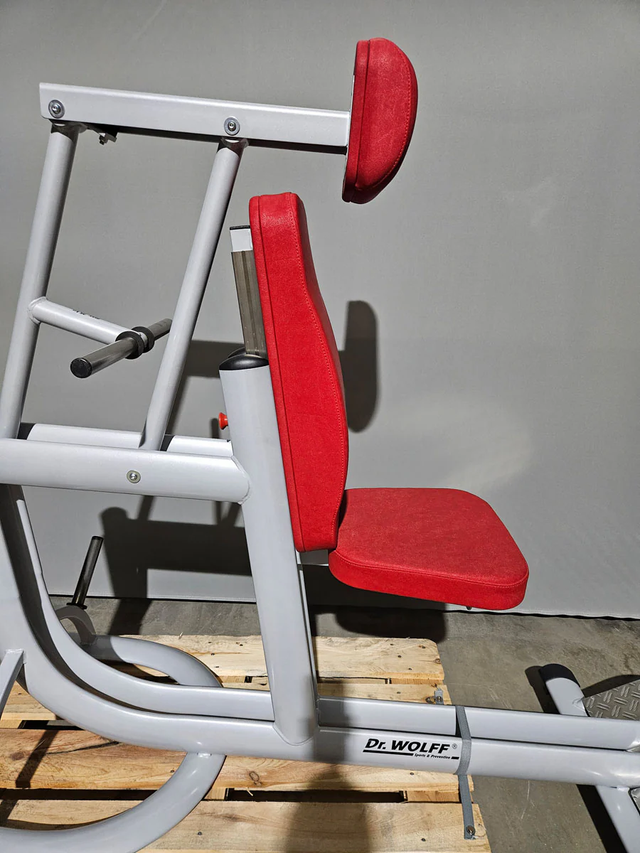 Dr. Wolff Cervex 506, HWS Hals-Nacken Trainer, Rahmenfarbe Silber, Polster Rot, gebrauchter - überholter Zustand - Image 6
