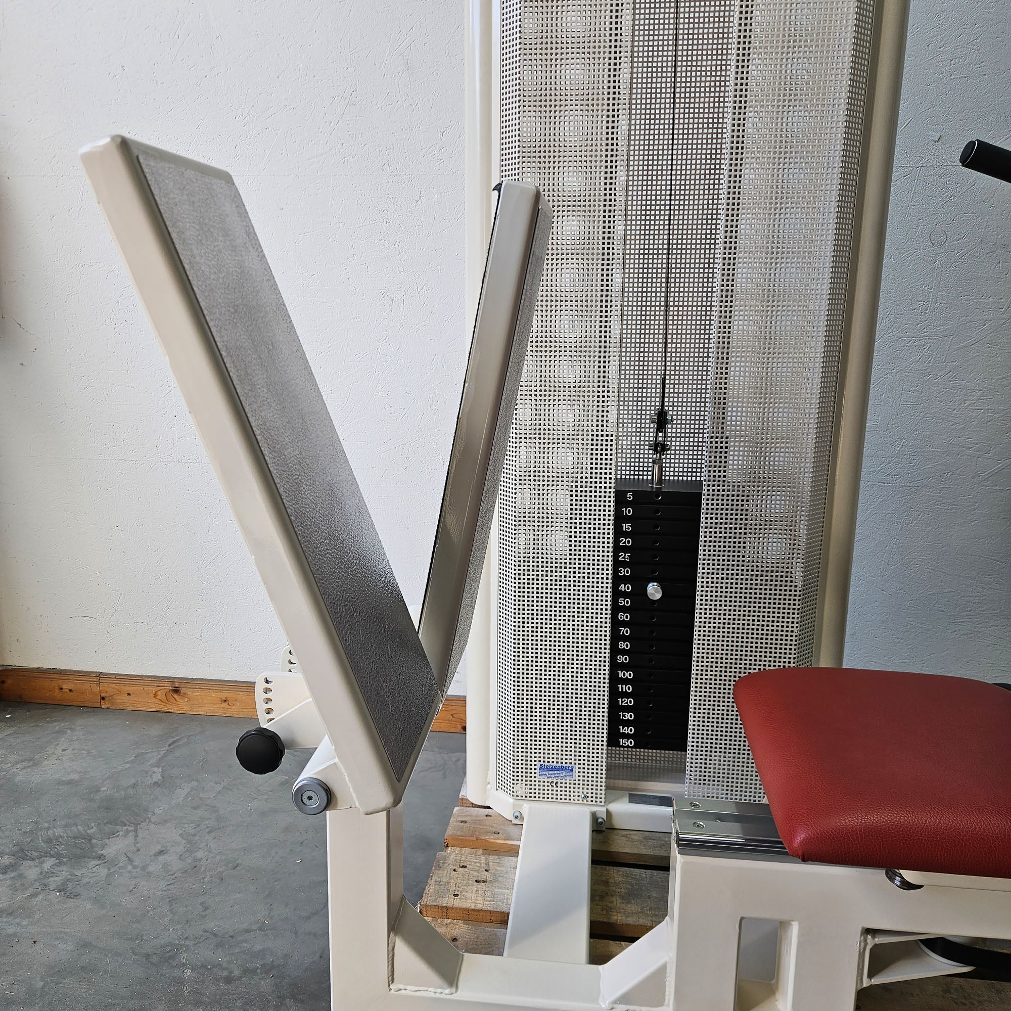 Dynamed Funktionsstemme Kombi Sitzend-Liegend, 150kg Gewichtsblock, mit Kippkreisel, Beinpresse verstellbar, Stolzenberg, Rahmen Weiß, gebraucht - überholter Zustand - Image 12
