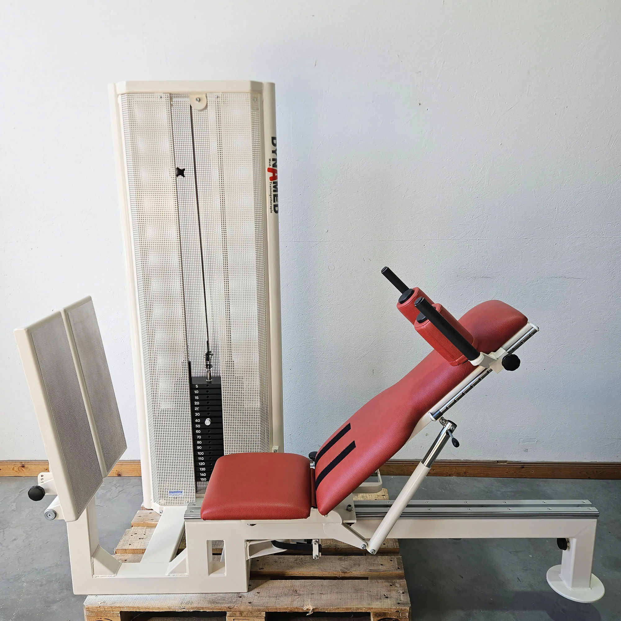 Dynamed Funktionsstemme Kombi Sitzend-Liegend, 150kg Gewichtsblock, mit Kippkreisel, Beinpresse verstellbar, Stolzenberg, Rahmen Weiß, gebraucht - überholter Zustand - Image 2