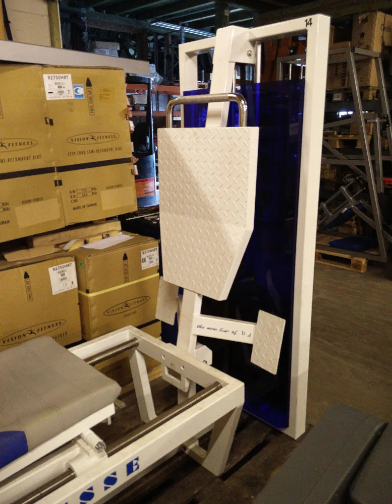 Dynamix Beinpresse, liegend, 200kg Gewichtsblock, Weiß, gebraucht - Image 3