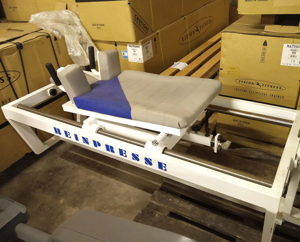 Dynamix Beinpresse, liegend, 200kg Gewichtsblock, Weiß, gebraucht - Image 4