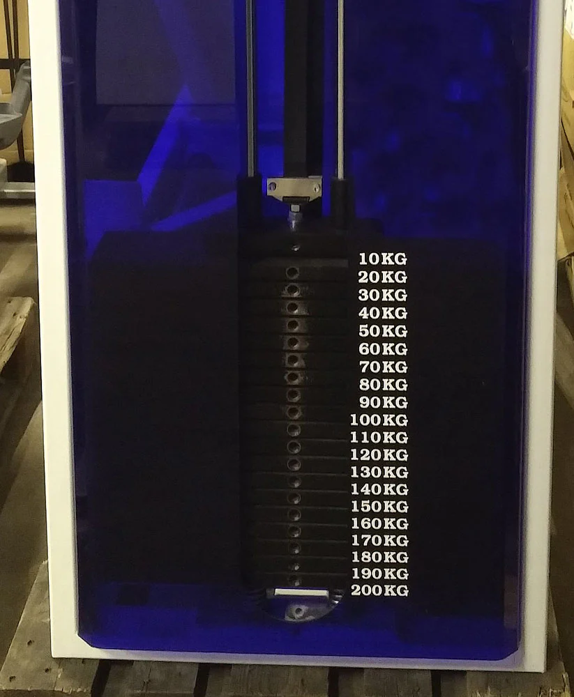 Dynamix Beinpresse, liegend, 200kg Gewichtsblock, Weiß, gebraucht - Image 5