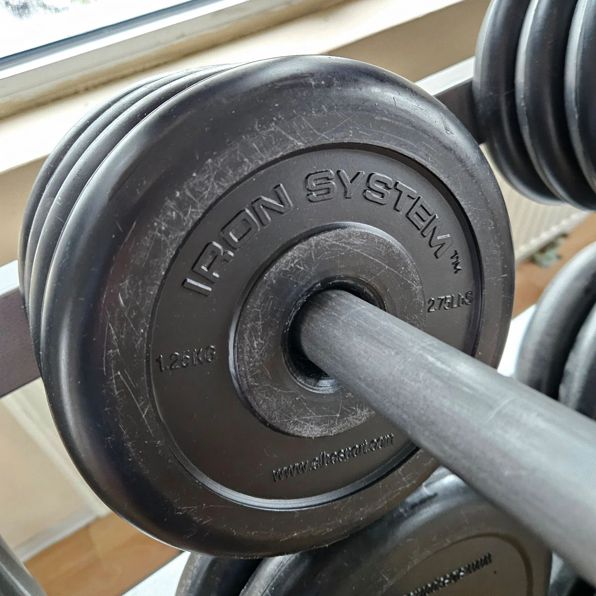 Elbesport Iron System Langhantelsets für Groupfitness, Gruppentraining, Kurse etc, Ähnlich Hot Iron Sets, inkl. Ständer-Ablage in Silber, gebraucht - mit Gebrauchsspuren - Image 5