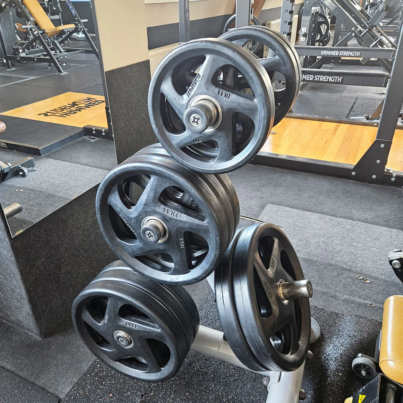 Elbesport Olympia Hantelscheiben V5, Gummi, 1722kg gesamt, 138 Stück gummierte Gripper, Farbe Schwarz, gebraucht - relativ guter Zustand - optische Gebrauchsspuren - Image 5