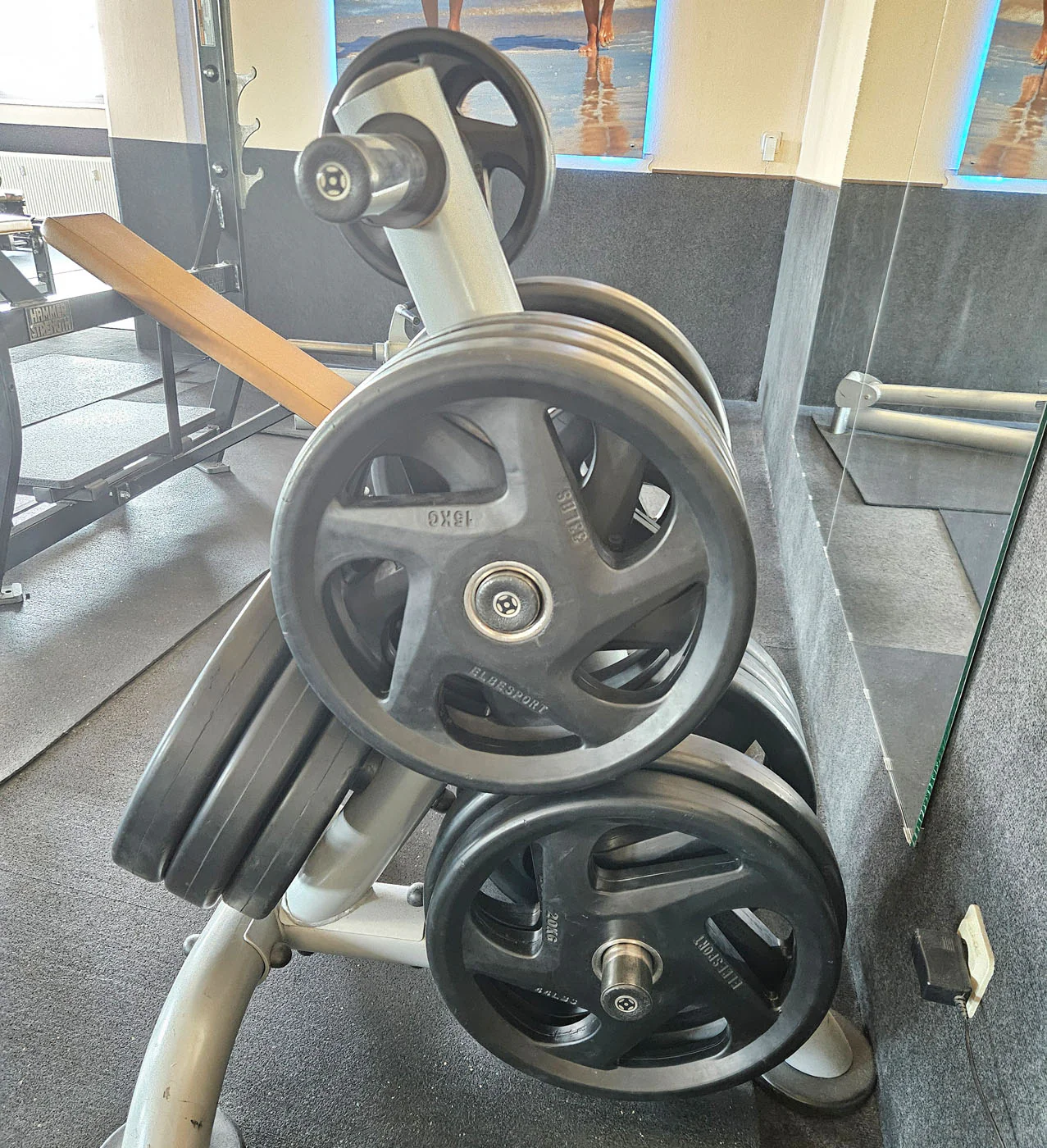 Elbesport Olympia Hantelscheiben V5, Gummi, 1722kg gesamt, 138 Stück gummierte Gripper, Farbe Schwarz, gebraucht - relativ guter Zustand - optische Gebrauchsspuren - Image 6