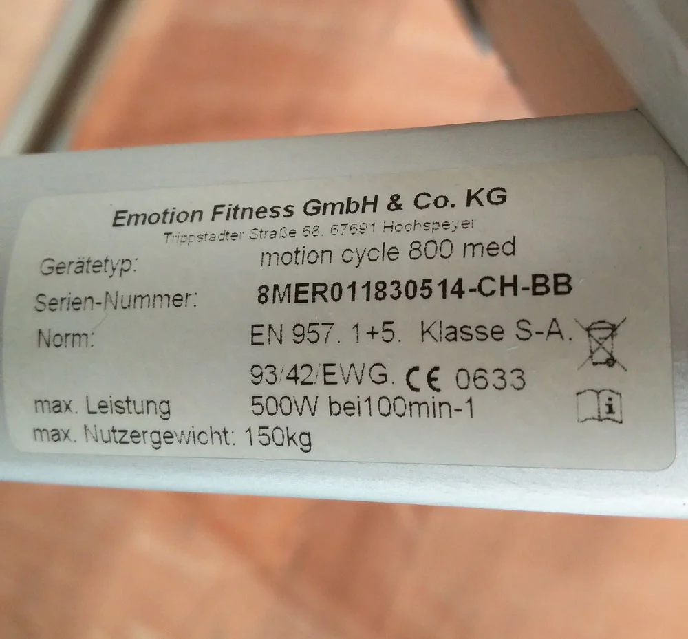 Emotion Fitness Motion Cycle 800 med, mit Testpaket, IPN-Lizenz, Ergometer, gebraucht - überholter Zustand - Image 11