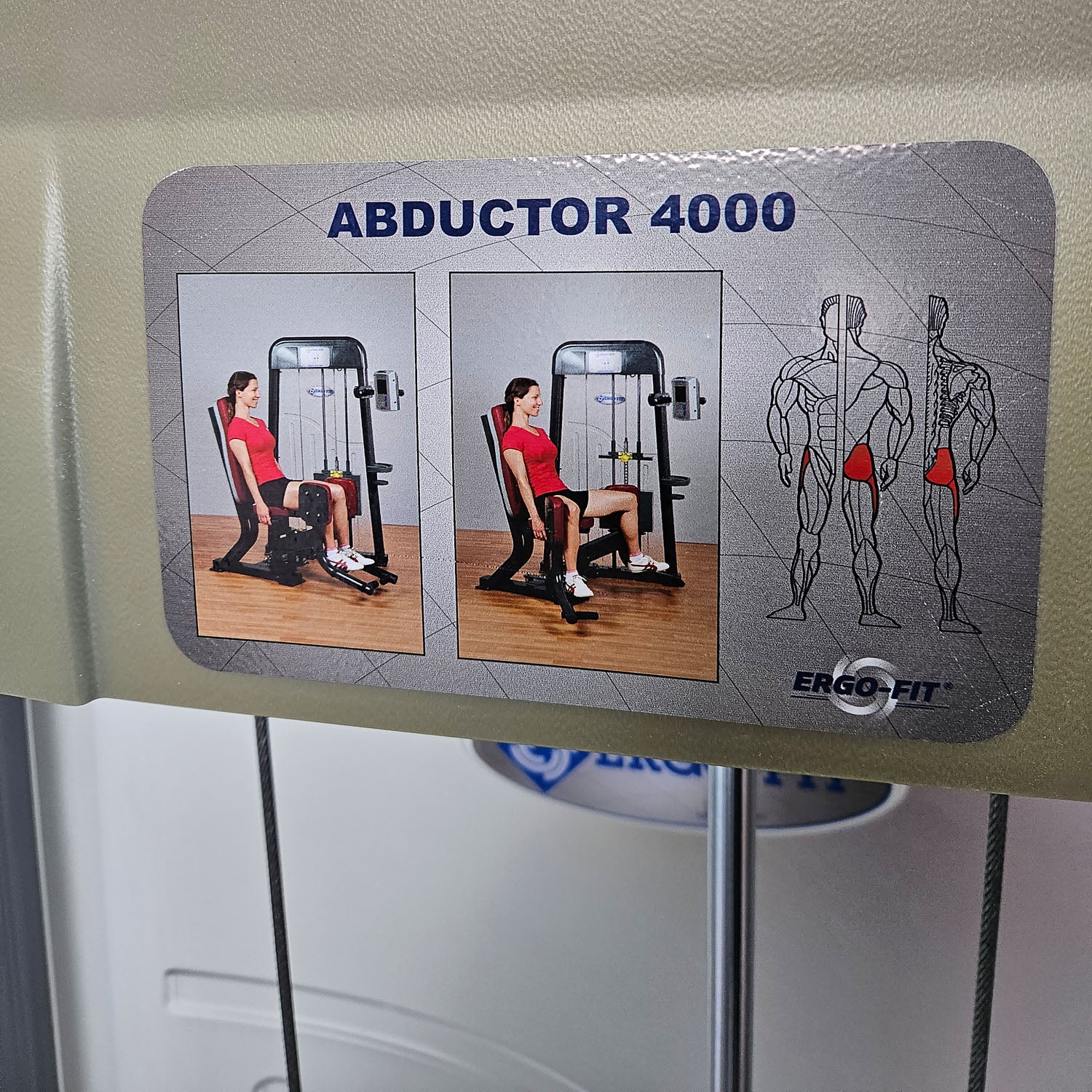 Ergo-Fit Abduktorenmaschine, Hip Abduction Abductor, 4000 Serie, Rahmenfarbe Silber, Polster Schwarz, gebraucht - überholter Zustand - Image 6