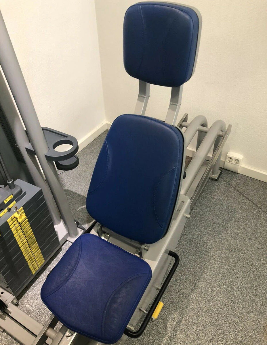 Ergo-Fit Beinpresse, verstellbare Leg Press, 172,5kg Gewichtsblock, Polster Blau, gebrauchter - überholter Zustand - Image 2