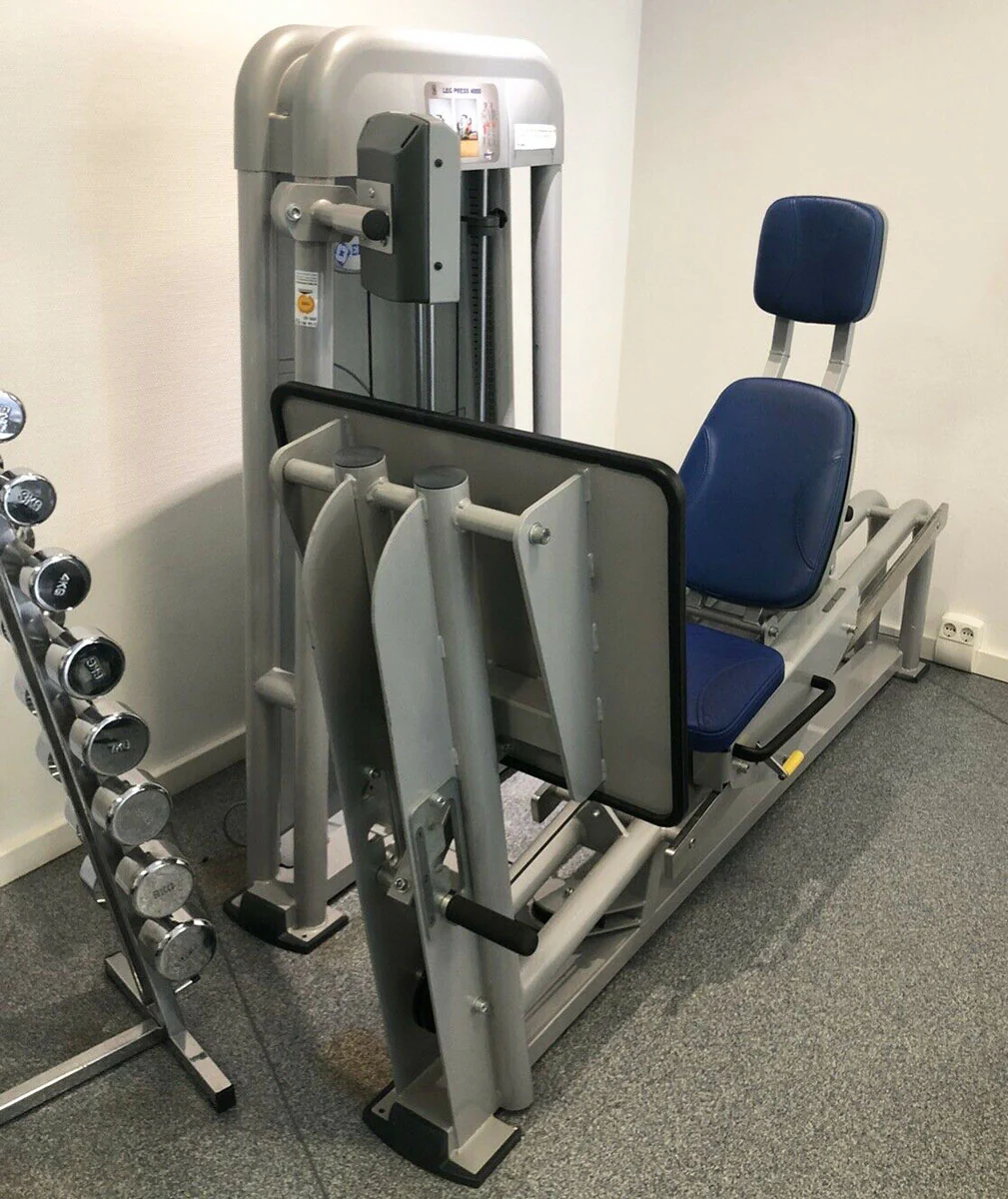 Ergo-Fit Beinpresse, verstellbare Leg Press, 172,5kg Gewichtsblock, Polster Blau, gebrauchter - überholter Zustand - Image 5