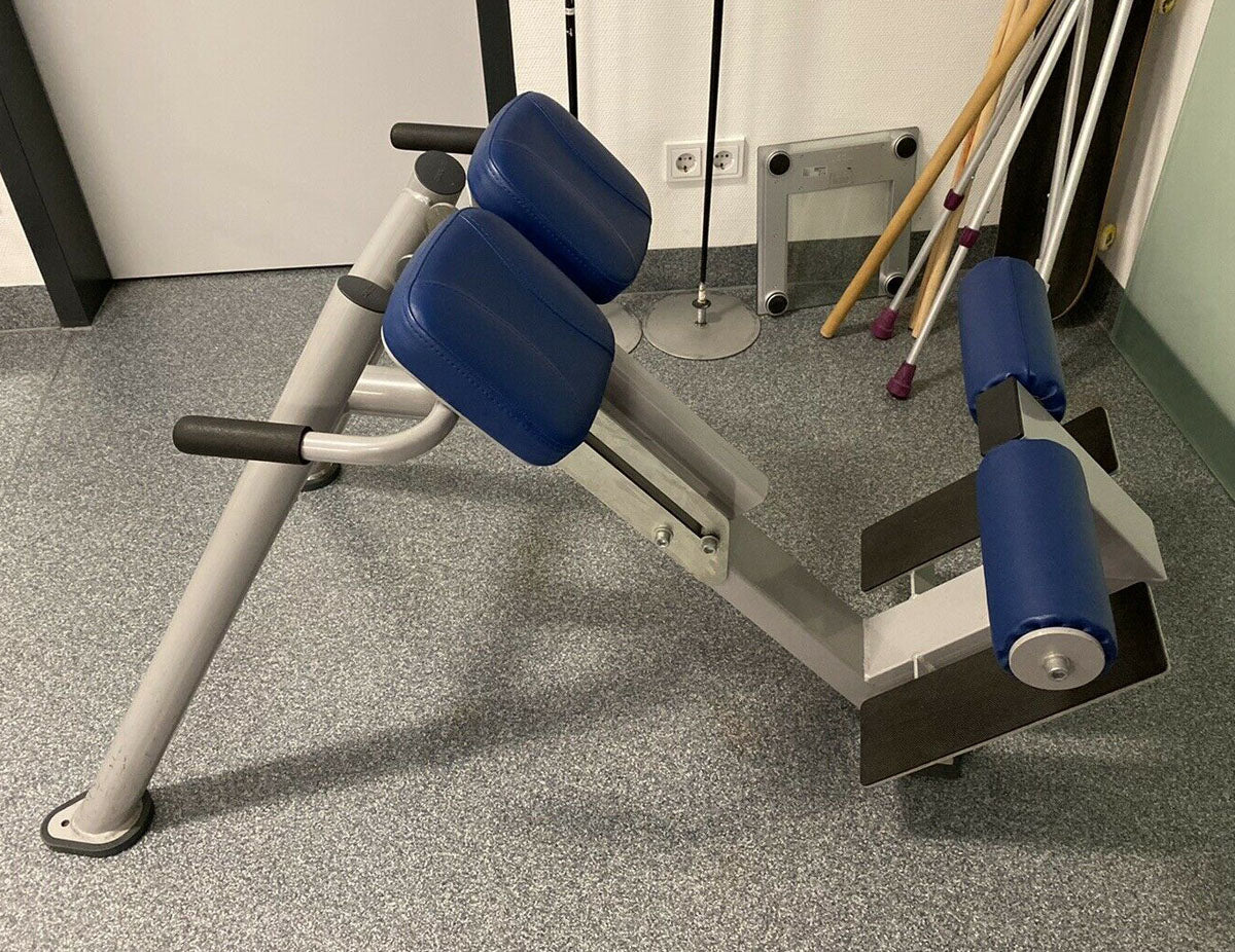 Ergo-Fit Hyperextension 45° / Rückenstreckerbank, verstellbar, Rahmen Silber, Polster Blau, gebrauchter - überholter Zustand - Image 2