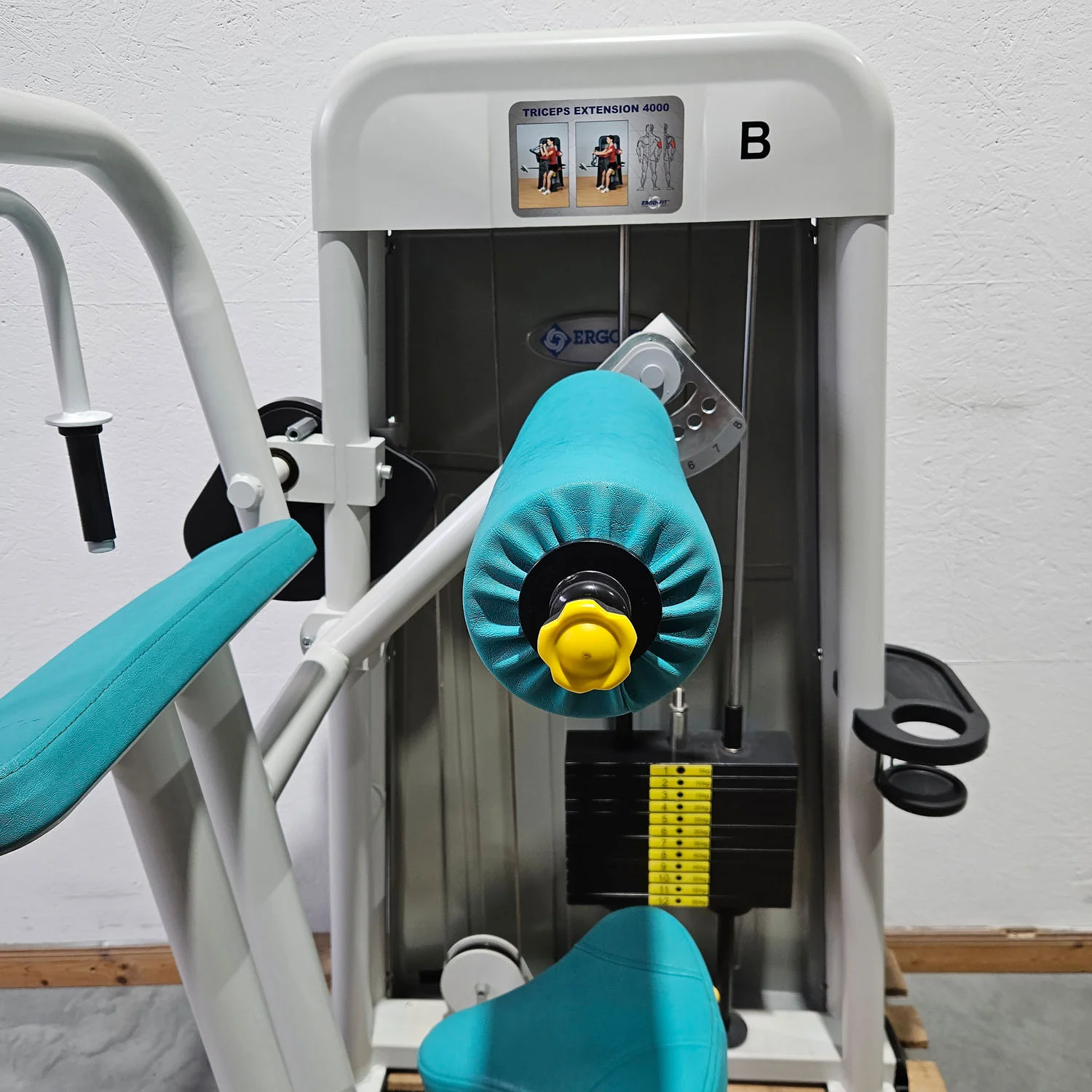 Ergo-Fit Trizepsmaschine horizontal, Triceps Extension, Armstrecker, 4000 Serie, Rahmenfarbe Weiß, gebraucht - überholter Zustand - Image 5