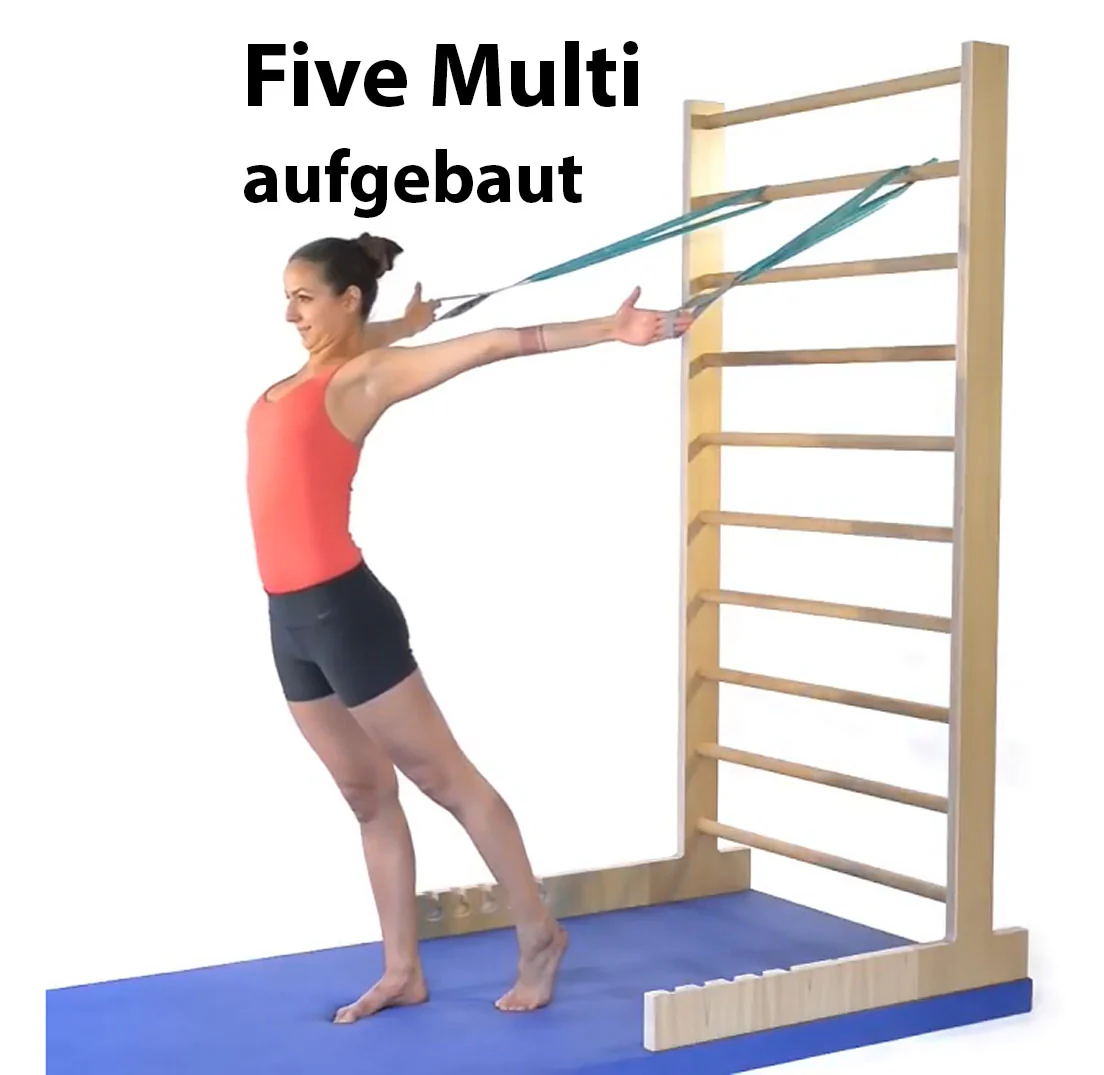 Five Pro 7er Zirkel Beweglichkeitszirkel, Dehnzirkel aus Holz von Five bzw Milon, Holzfarbe Eiche Braun, guter gebrauchter Zustand - Image 14