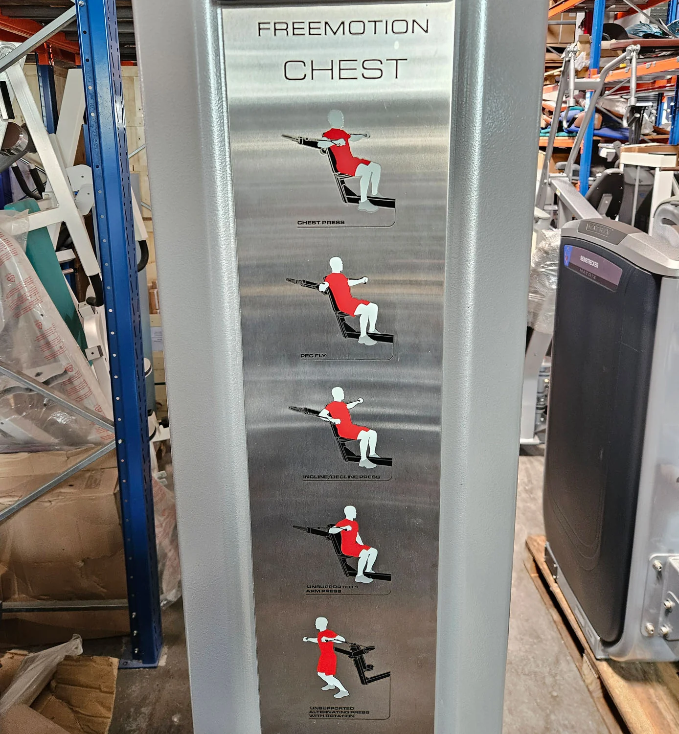 Freemotion Multi-Plane Chest G600 - Brustpresse am Kabel, Kabelzüge für Bankdrücken Brusttraining, Krafttrainingsgerät aus der Genesis Serie, Rahmenfarbe Silber, gebraucht - überholter Zustand - Image 7