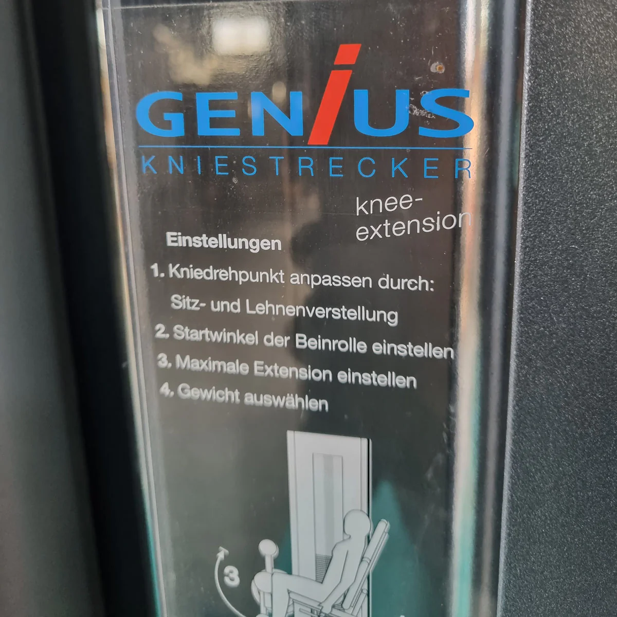 Frei Genius Beinstrecker verstellbar, Kniestrecker, Leg Extension, Rahmenfarbe Silber, gebraucht - überholter Zustand - Image 12