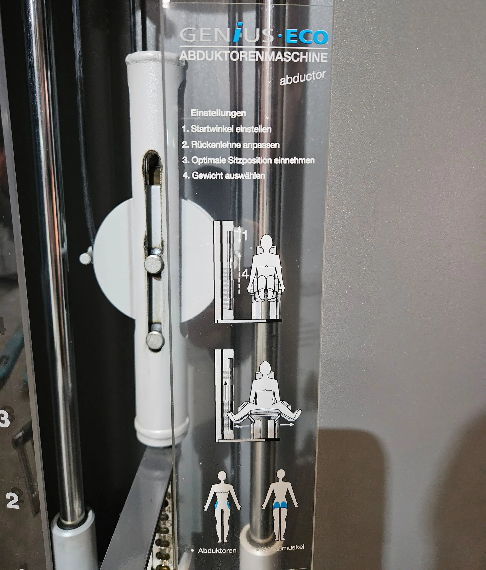 Frei Genius Eco Abduktorenmaschine, Hip Abduction, Abductor, Rahmenfarbe Silber, gebraucht - überholter Zustand - Image 12